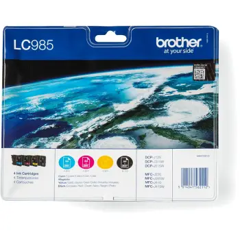 INK Brother LC-985 Value Pack (BK/C/M/Y) Set me katër kaseta boje – Zezë, Blu, Rozë, Verdhë
