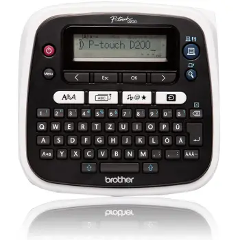 Printer etiketa Brother PT-D200BWVP, TZe, 180x180 DPI, 20mm/sec, gri/bardhë