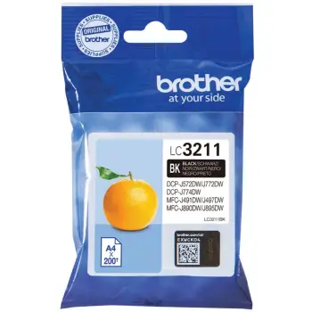 Kasetë bojë Brother LC3211BK, 200 faqe, e zezë