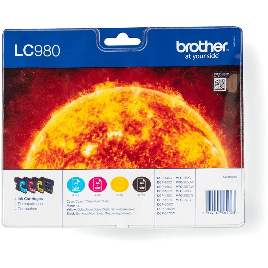 INK Brother LC-980VALBP Value Pack – Zezë/ Blu / Rozë/ Verdhë - 1