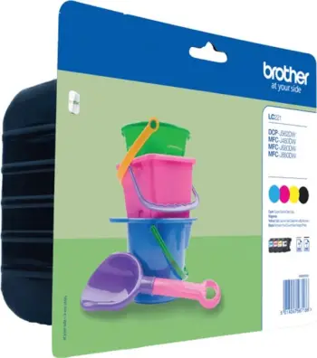 Kartush boje, Brother LC-221VALBP, multipack, set 4 copë, ngjyra: e zezë, cian, magenta, e verdhë