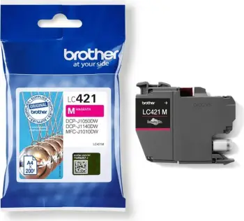 Kartushë boje, Brother, LC421M, 200 faqe, standard, magenta