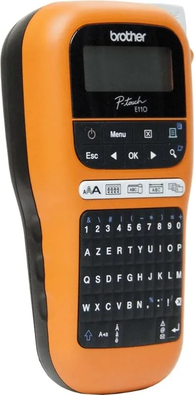 Printer etiketa Brother PT-E110, QWERTY, 180x180 DPI, portokalli - 4