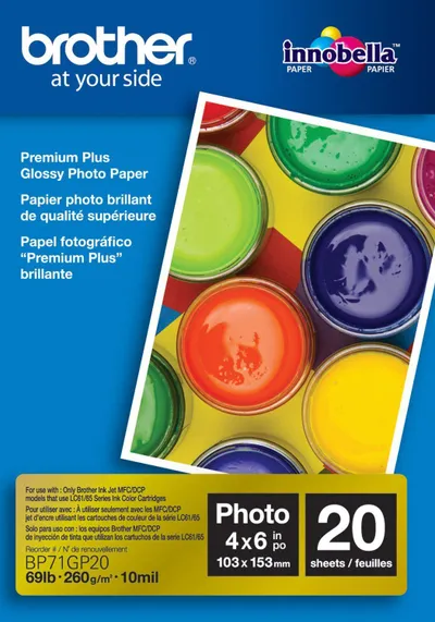 Letër fotografike për printer Brother BP71GP20, A6, 260g/m², e bardhë - 1
