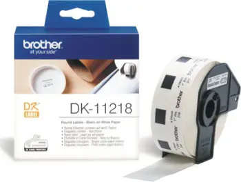 Etiketa për printer Brother DK-11218, të zeza / të bardha