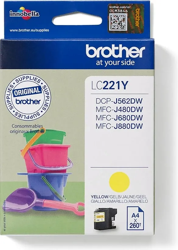 Toner Brother LC221Y, 260 faqe, Ngjyrë e verdhë - 1