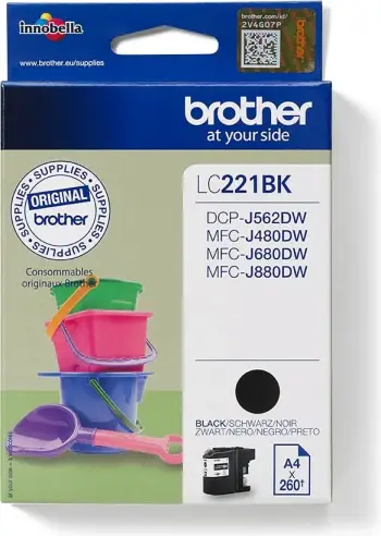 Kartutësh boje Brother LC-221BK, origjinal, i zi