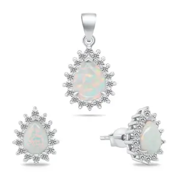 Set vathë dhe aksesor për qafore Brilio Silver SET244W, të argjendtë/bardhë