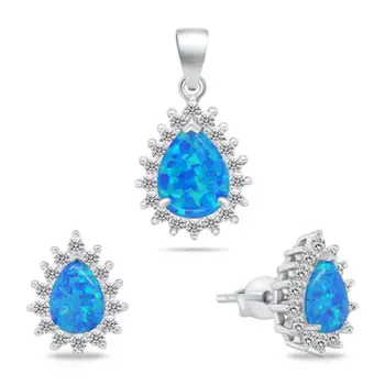Set vathë dhe aksesor për qafore Brilio Silver SET244WB, të kaltra/argjendta