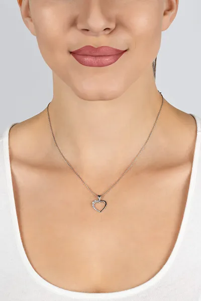Pendant për qafore Brilio Silver, e argjendtë/rozë - 3