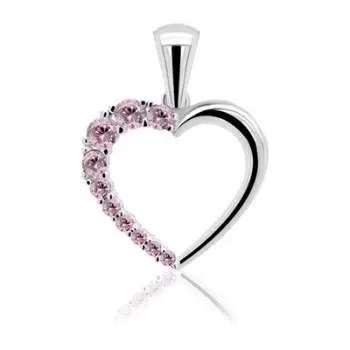 Pendant për qafore Brilio Silver, e argjendtë/rozë