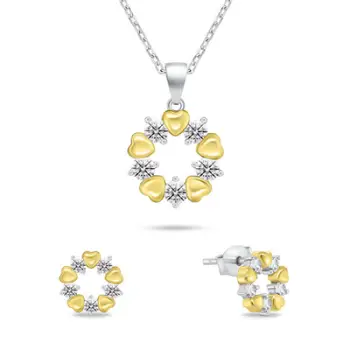 Set aksesorë për femra Brilio Silver sBS3564 Qafore + Vathë