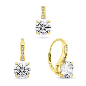 Set asksesorë për femra Brilio Silver sBS3757 Vathë + Qafore, artë