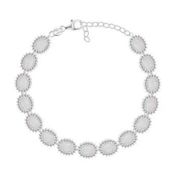 Byzylyk për femra Brilio Silver BRC127W, 21cm, i bardhë