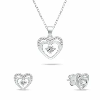 Set Varëse dhe vathë për femra Brilio Silver Hearts SET295W