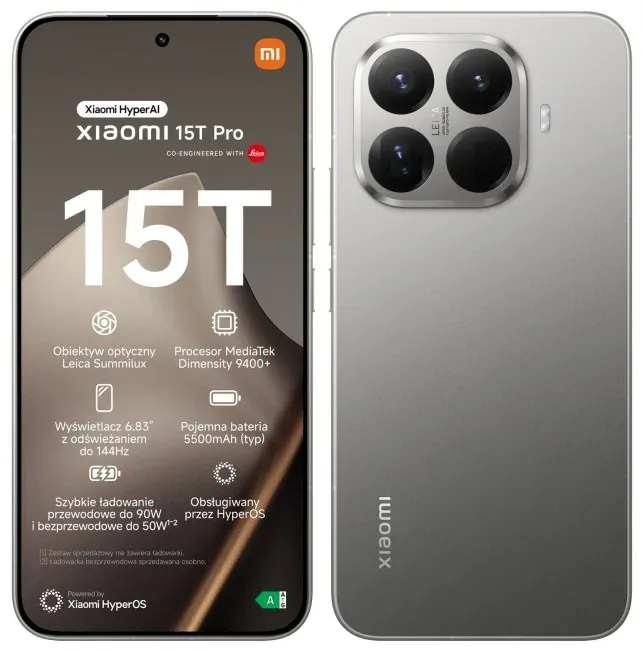 Celular Xiaomi 15T Pro, 6.83", 12/1024GB, i hirtë - 1