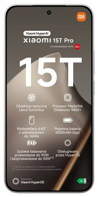 Celular Xiaomi 15T Pro, 6.83", 12/1024GB, i hirtë - 2