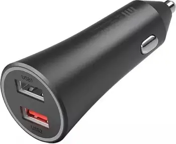 Karikues Xiaomi, 2x USB 3.0, për makinë, i zi