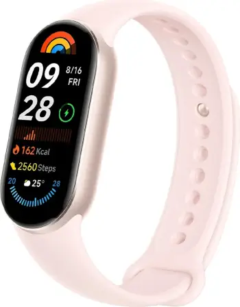 Byzylyk inteligjent Xiaomi Smart Band 9, ekran AMOLED, rezistent ndaj ujit, rozë