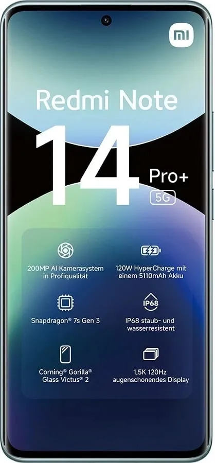 Celular Xiaomi Redmi Note 14 Pro+, 6.67", 8+256GB, 5G, i kaltër - 2