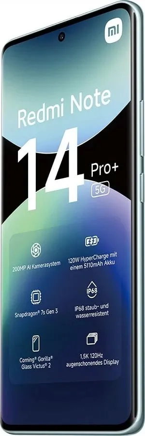 Celular Xiaomi Redmi Note 14 Pro+, 6.67", 8+256GB, 5G, i kaltër - 4