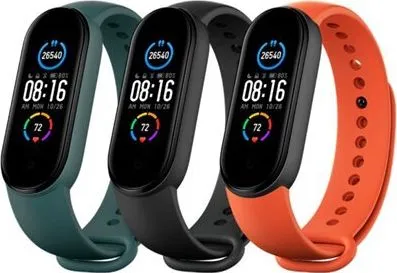 Rrip Xiaomi Mi Smart Band 5, e zezë/portokalli/e gjelbër, 3 copë - 1