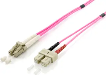 Kabllo patchcord Equip me fibër optike, LC/SC, 20m, rozë