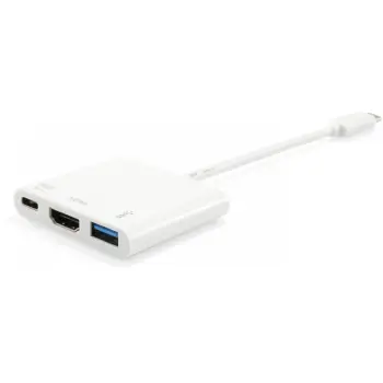 Adapter USB Type-C në HDMI/USB A/PD Equip, 0.15m, i bardhë