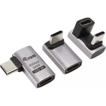 Adapter USB4 C në C Equip 133478, 40Gbps, PD 240W, 3 copë, zi, hiri