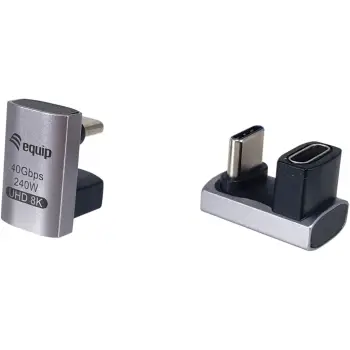 Adapter USB4 C-C Equip 133477, 40Gbps, PD 240W, 2 copë, zi, hiri