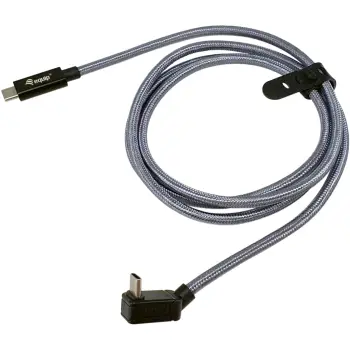 Kabllo USB Equip USB-C 3.0 në USB-C me kënd (St/St) / 2.00m / 5A / 4K@60Hz – Zezë