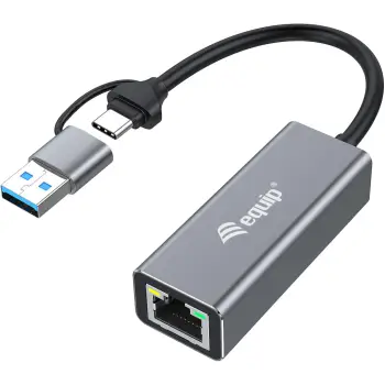 Adapter rrjeti USB-C në 2.5 Gigabit Ethernet Equip 133495, USB Type-A/USB Type-C, 2500 Mbit/s, hiri