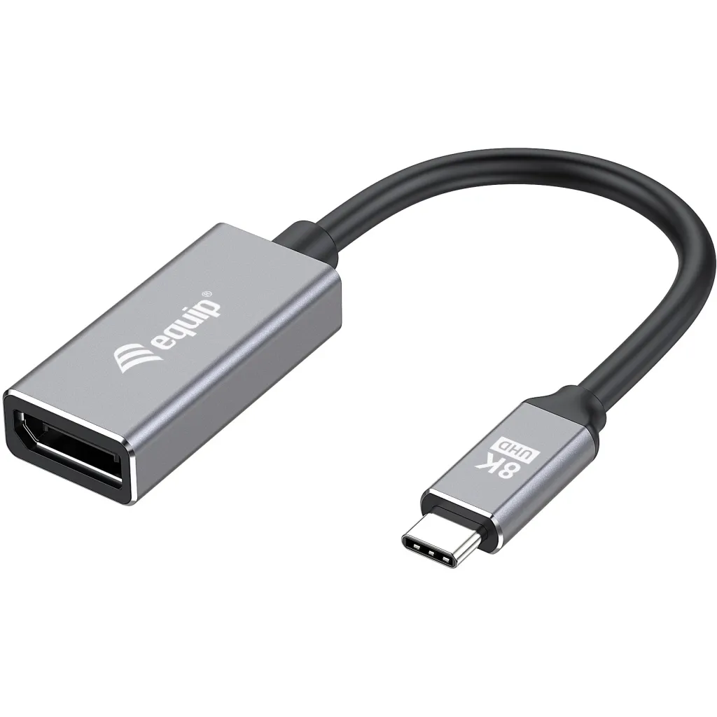 Adapter USB-C në DisplayPort 1.4 Equip, 8K/30Hz, 0.15m, zi/gri - 1