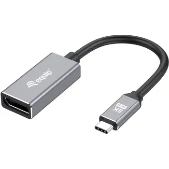 Adapter USB-C në DisplayPort 1.4 Equip, 8K/30Hz, 0.15m, zi/gri