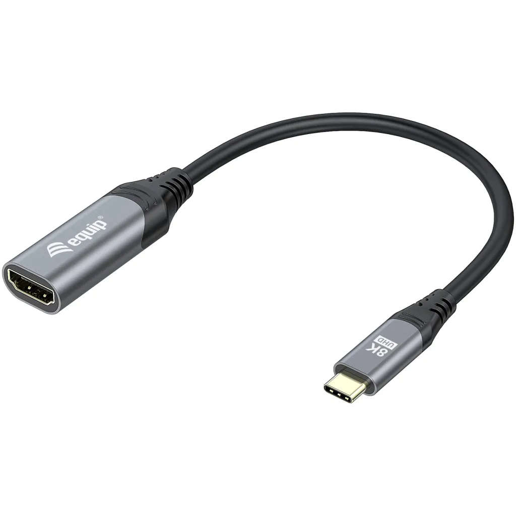 Adapter USB-C në HDMI 2.1 Equip, 8K/30Hz, 0.15m, zi/gri - 1