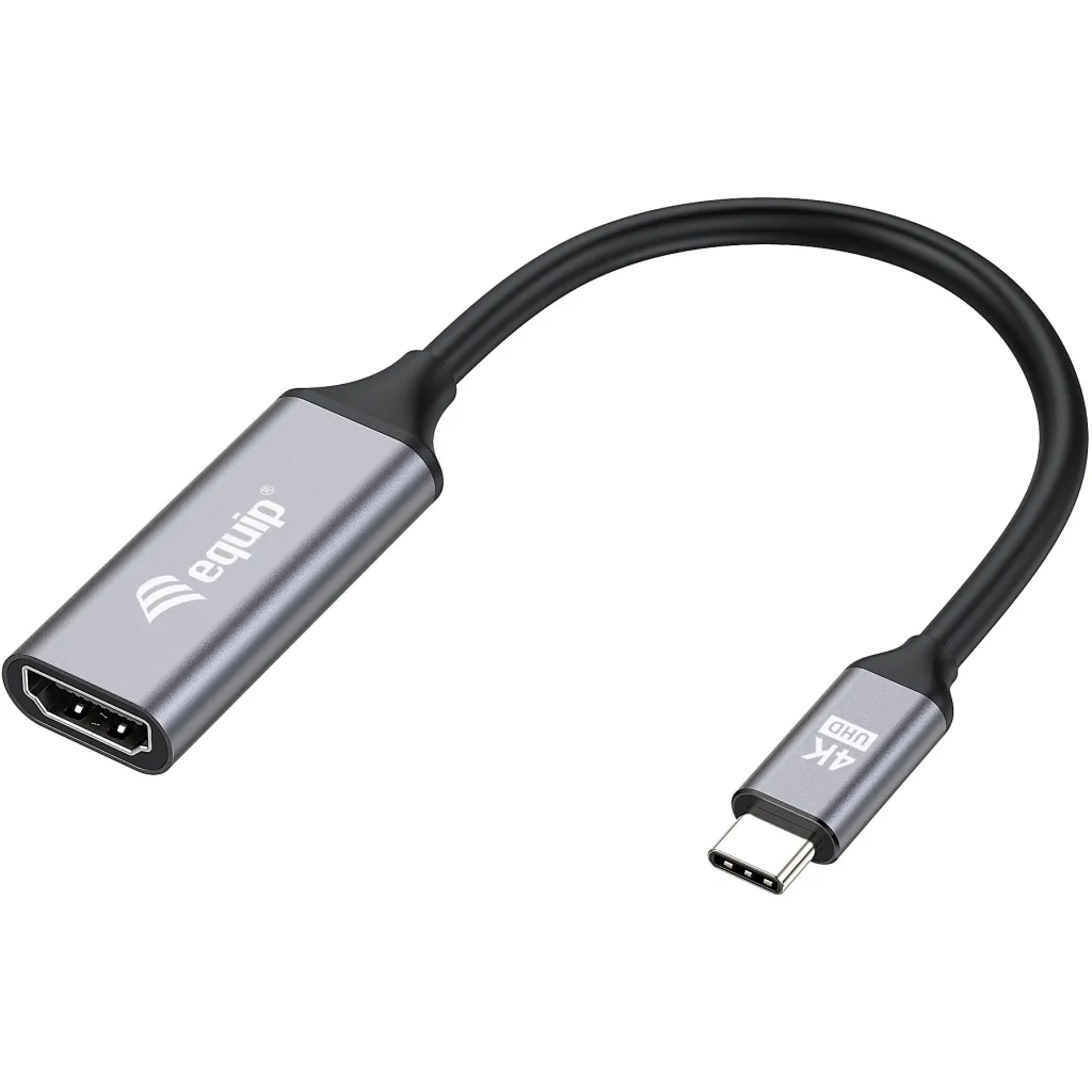 Adapter USB-C në HDMI 2.0 Equip, 4K/60Hz, 0.15m, i zi/gri - 1