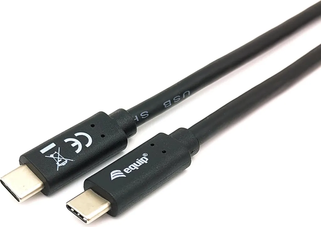 Kabllo USB C në USB C equip 128347, 2m, PD 60W, 5Gbps, e zezë - 2