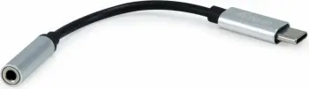 Adapter USB-C në 3.5mm Equip, 0.15m, i zi, argjendtë