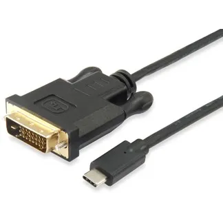 Kabëll USB Type-C në DVI-D Dual Link Equip 1.8m, i zi - 1