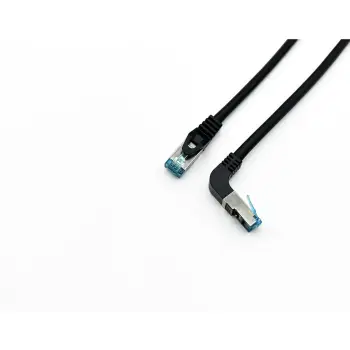 Kabllo për Rrjet Equip Patch Cat6A S/FTP RJ45 në RJ45 / 3.00m / me kënd / LSZH / Polybag – Zezë