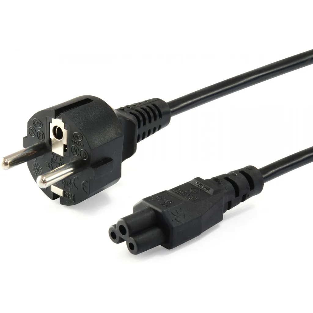 Kabllo rryme Equip 112151, 3m, plug F, C5 coupler, e zezë - 1