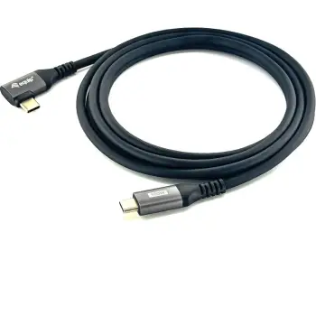Kabëll USB C në C 90° Equip 128892, 2m, 100W, USB 2.0, i zi