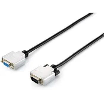 Kabllo VGA zgjatje Equip HD15, 3m, i zi, argjend