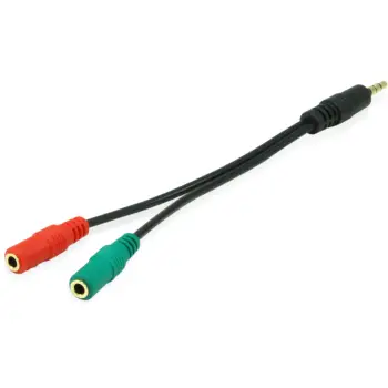 Kabllo audio Equip (147943) - Jack 3.5 mm x 2, 0.15 m, e zezë