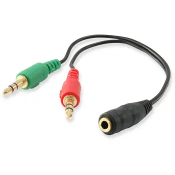 Kabllo audio splitter Equip 3.5mm, 2x3.5mm, 0.13m, e zezë