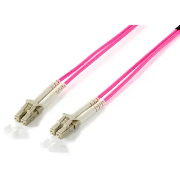 Kabllo për Rrjet Equip LWL Patch Cable LC–LC / 3.00m / Multimode Duplex OM4 / Rozë – Polybag