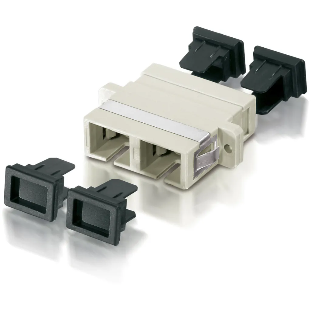 Adapter fibër optike SC Equip, OM1/OM2, Multi-mode, Beige - 1