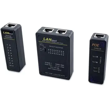 Testues kabllosh rrjeti Equip, RJ45/BNC/PoE, i zi