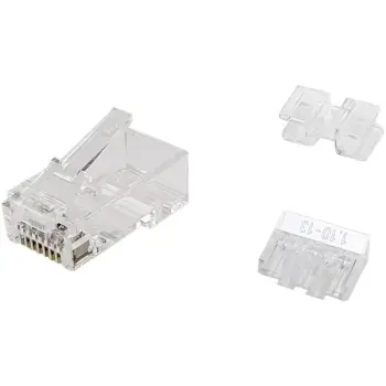 Stecker rrjeti EQUIP RJ45 Cat6A, 100 copë, transparent