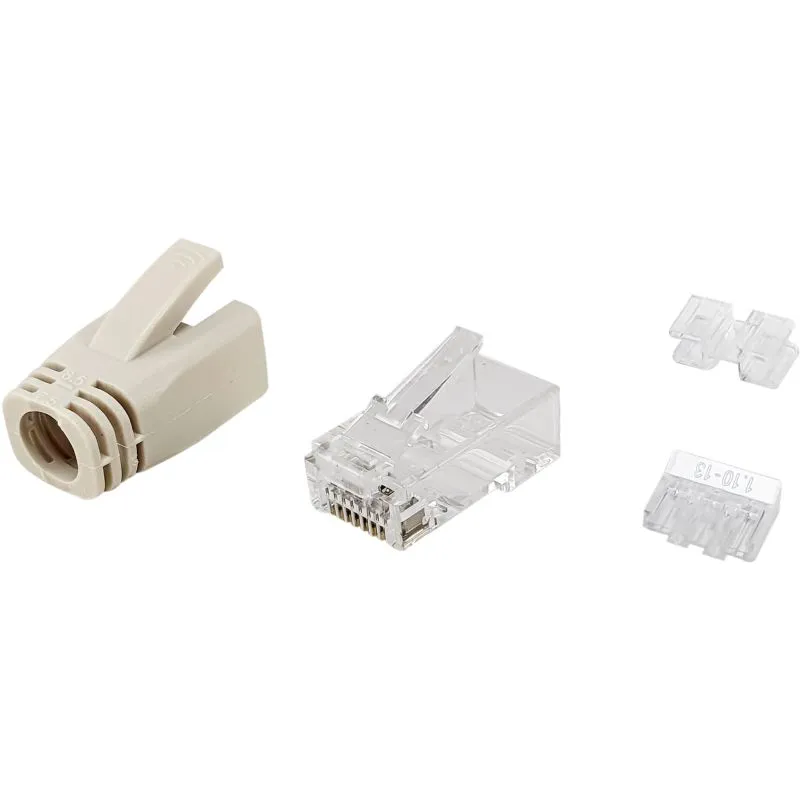 Set plug RJ45 Cat6a Equip 100 copë, transparent, bardhë - 1